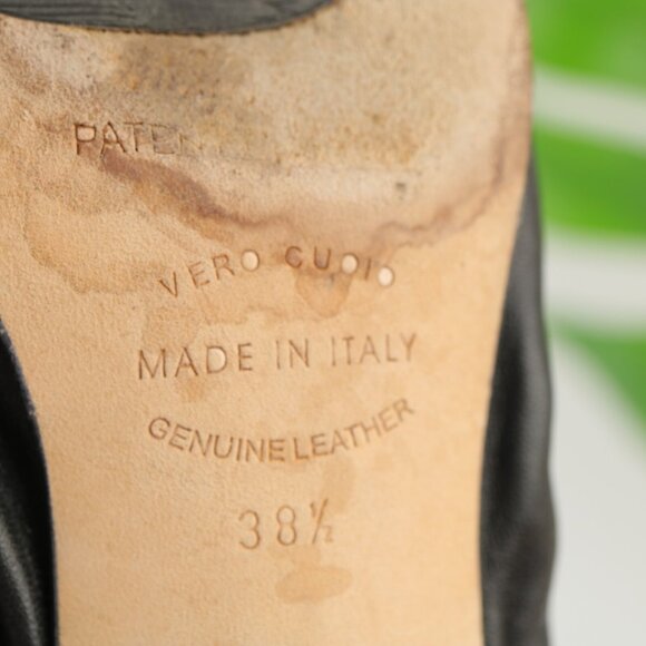 VTG Anyi Lu Womens Pump Size 38.5 8.5 Black Leather Kitten Heel Dress Shoe Comfy - Picture 11 of 12